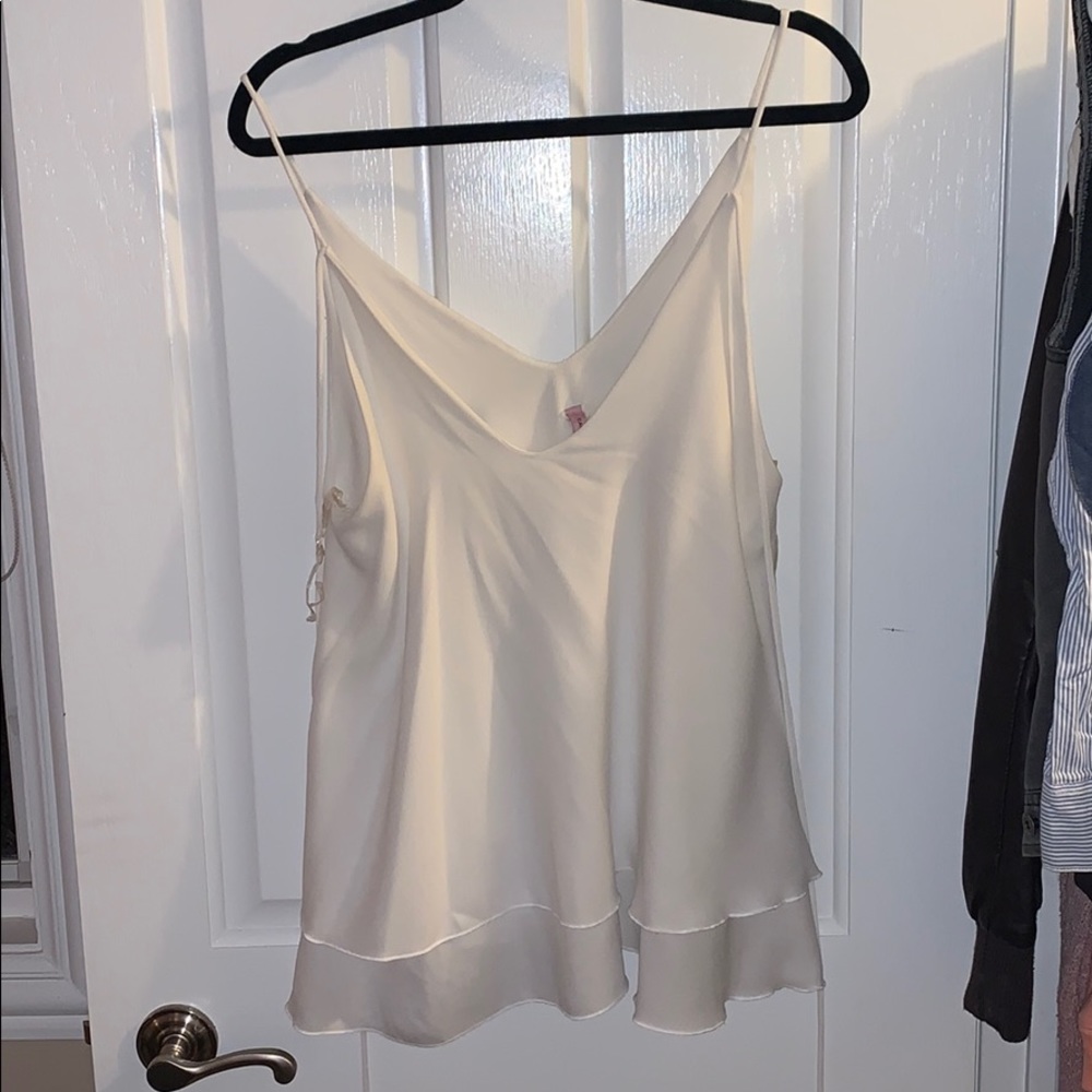 white flow tank shirt
